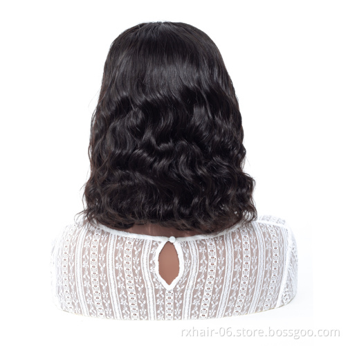 180% Density Virgin Mink Brazilian Human Hair Short Body Wave Glueless Full Lace Wig With Baby Hair